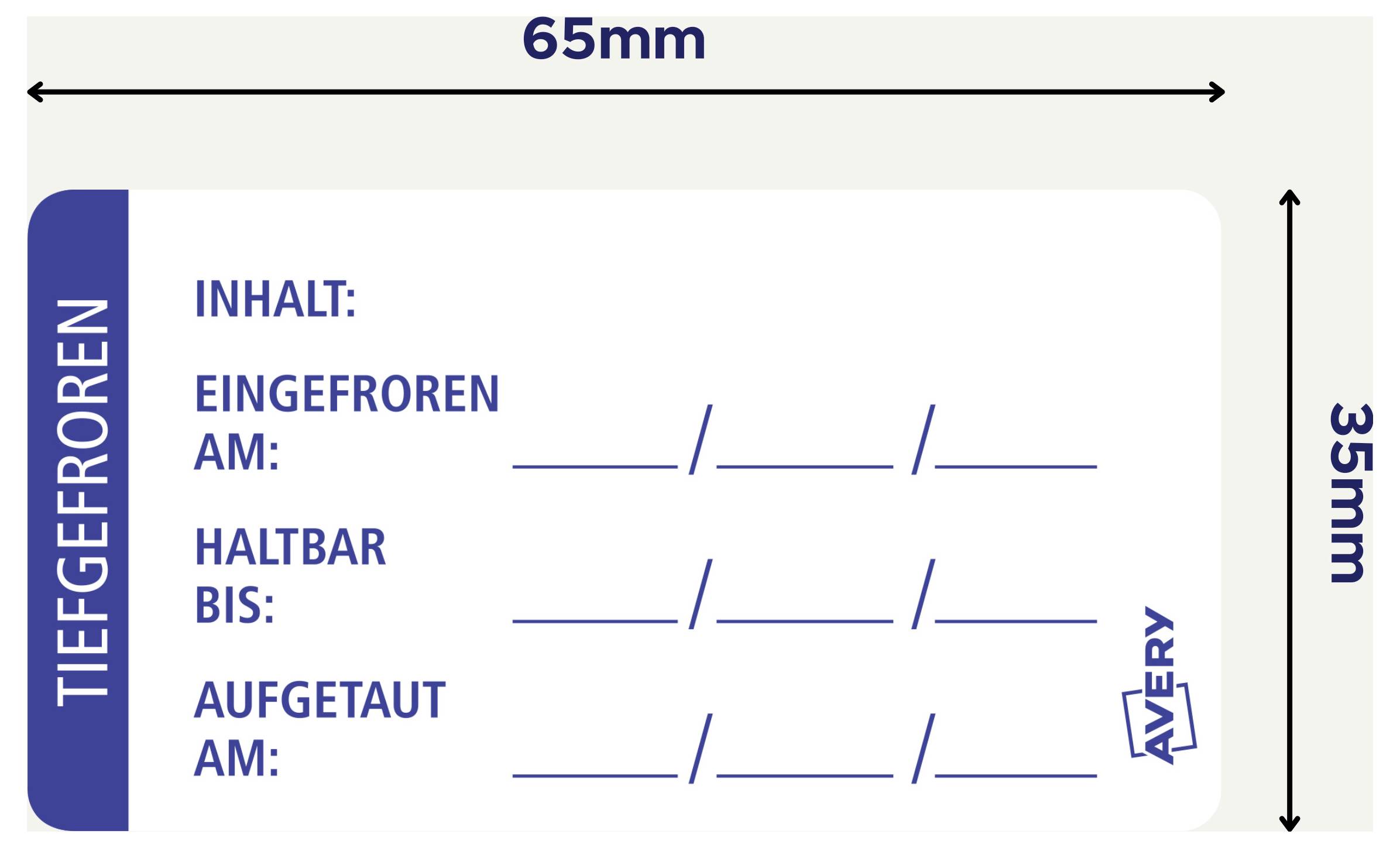 Avery-Zweckform ETICOLD.DE Tiefkühl-Etiketten 65 x 35 mm Papier Weiß 1 St. Permanent haftend Handbeschriftung-1