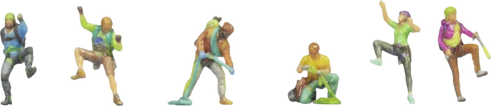 Sechs stilisierte Figuren in verschiedenen aktiven Posen, ähnlich wie Tänzer oder Athleten, auf weißem Hintergrund dargestellt.