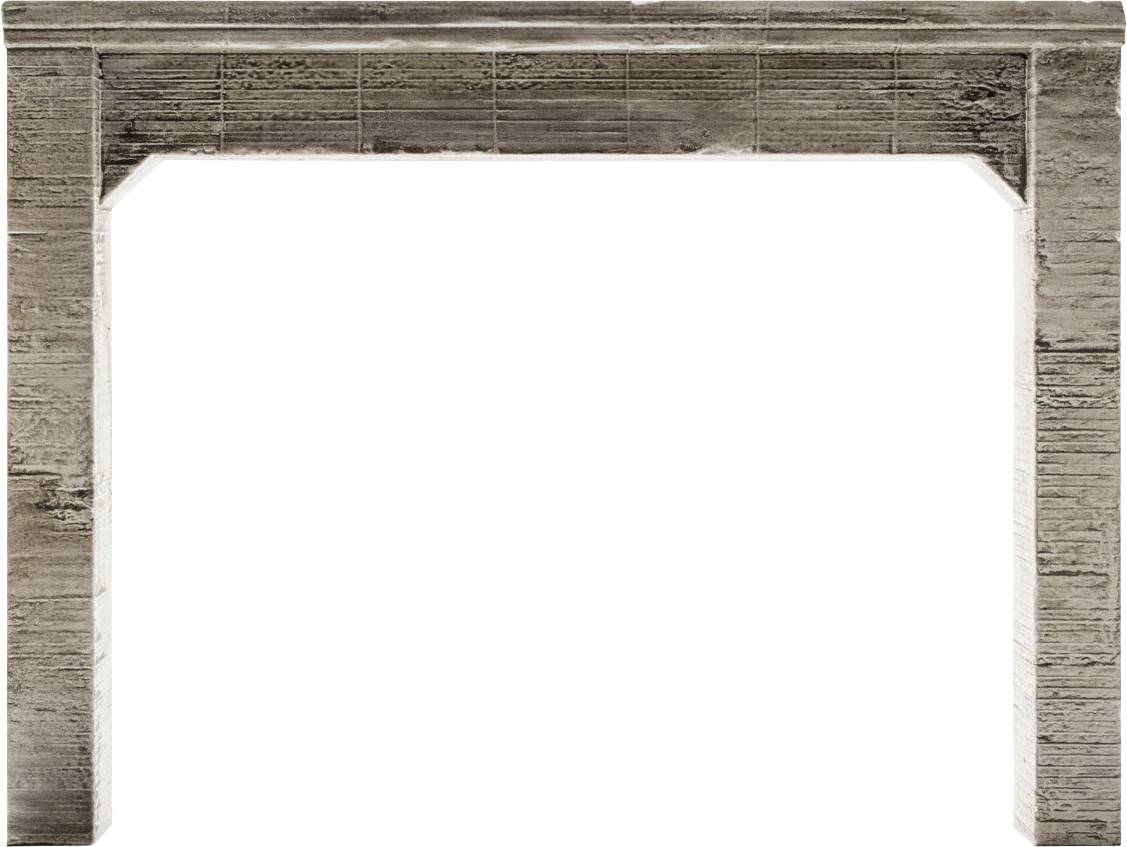 Verwitterter Holzrahmen mit einer leeren weißen zentralen Öffnung, wie ein rustikales Schild oder Bilderrahmen.