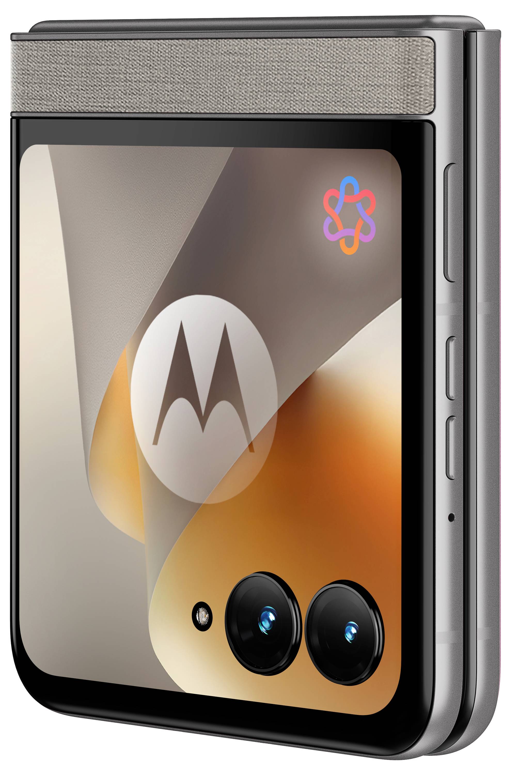 Motorola-Smartphone von vorne und hinten dargestellt, mit einem vierfachen hinteren Kamera-Array und dem Bildschirm mit „moto g37"-Branding und einem FIFA-Partner-Logo.