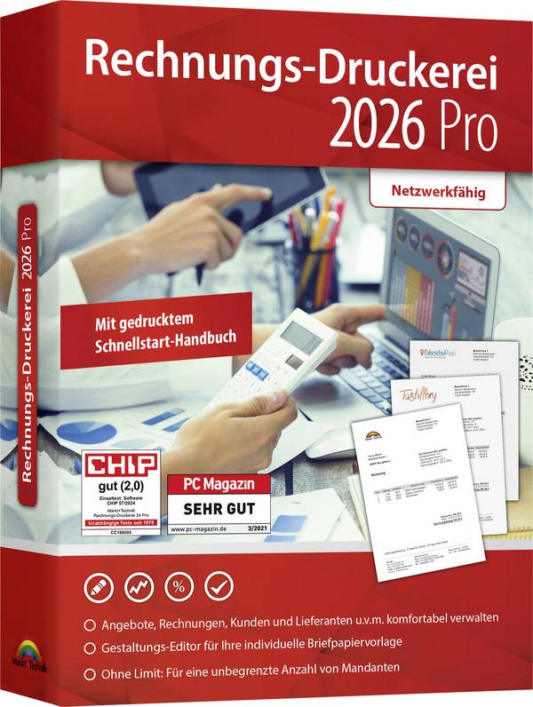 Markt & Technik Rechnungsdruckerei 2026 PRO  Windows Kaufmännische Software