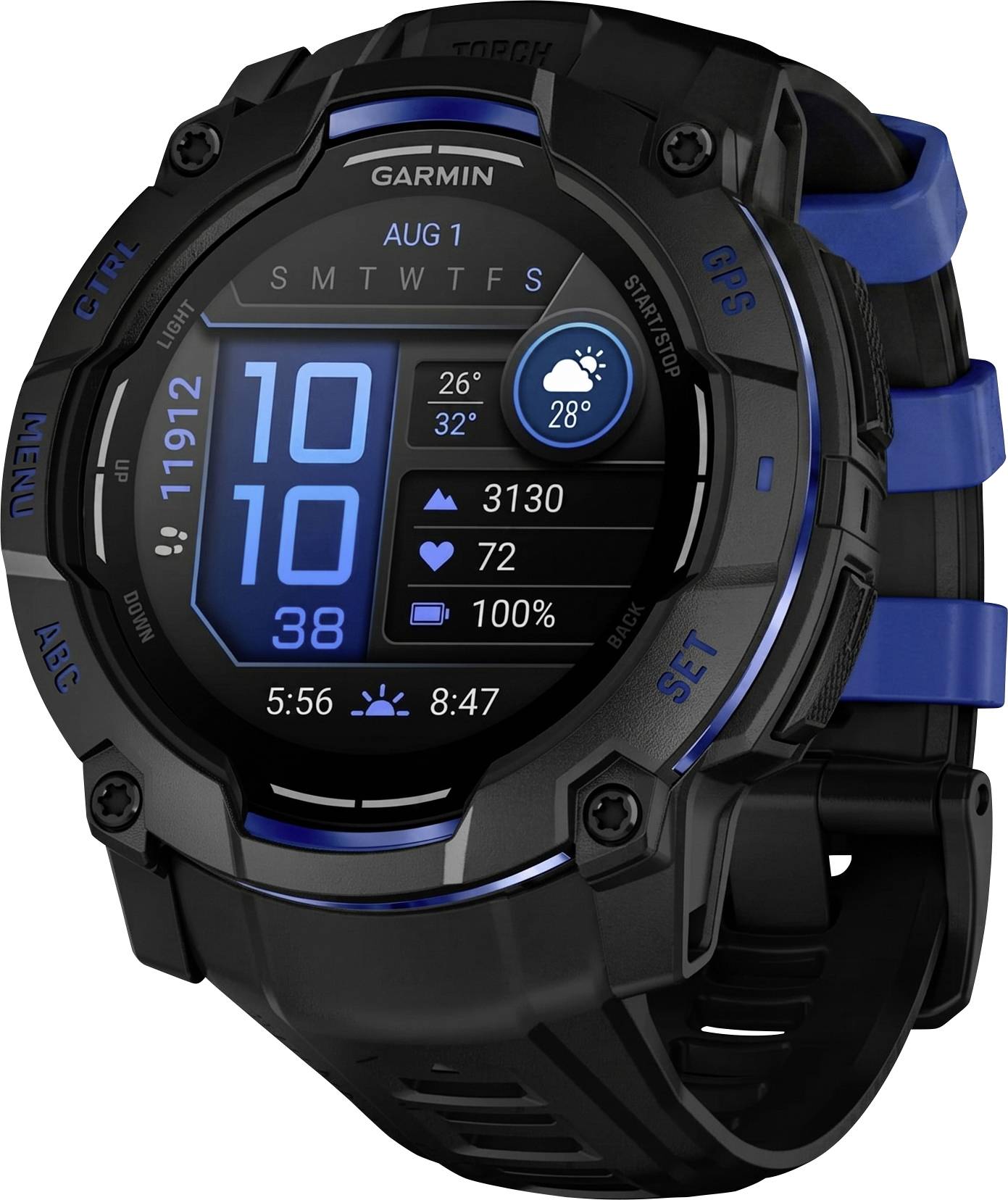 Garmin Instinct® 3 Smartwatch Schwarz, Blau-0