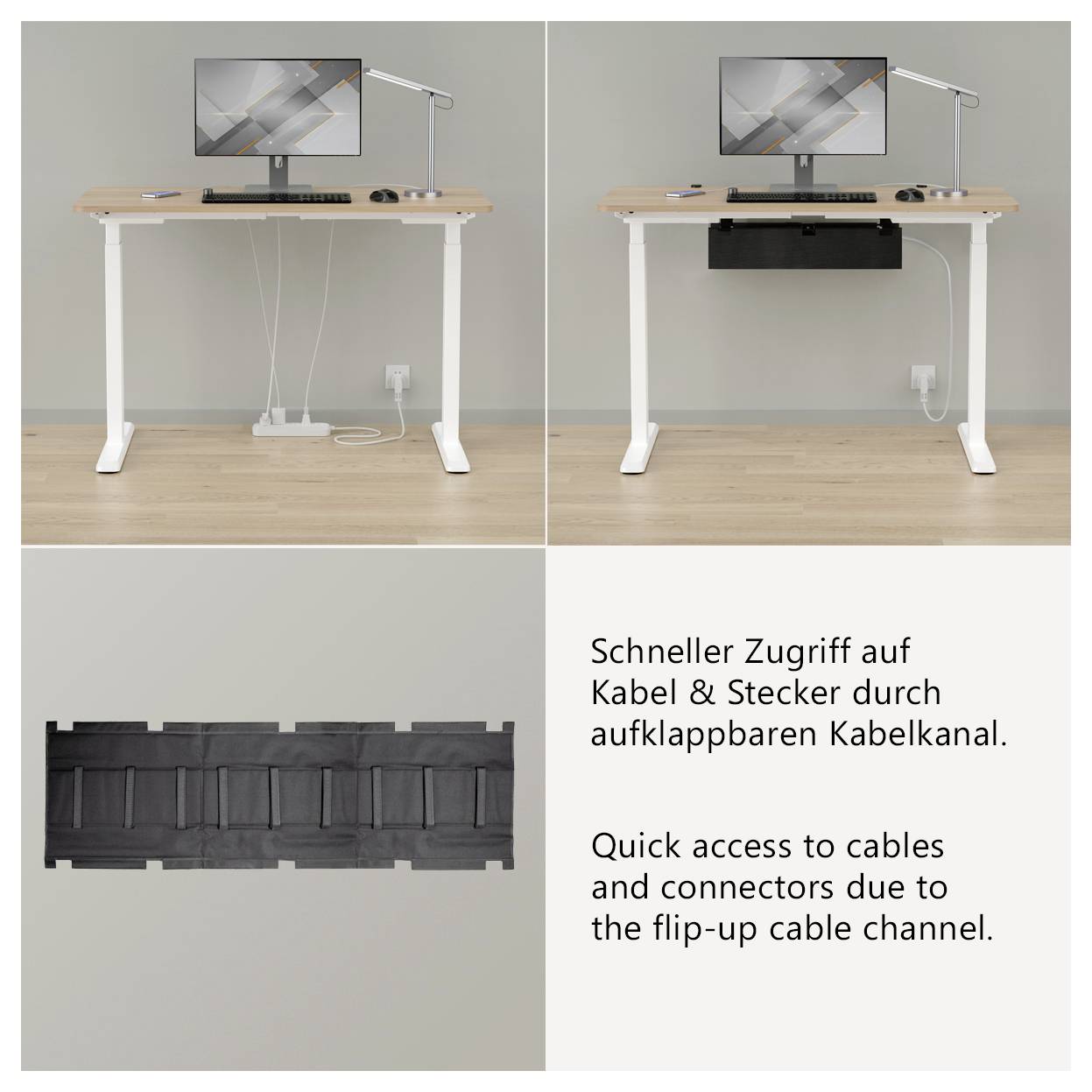 Ein maskierter Arbeiter schleift eine Holzoberfläche mit einem Elektroschleifen; die Bildunterschrift lautet „Die Aluminiumoxidbeschichtung gewährleistet hohen Materialabbau mit konsistenter Schleifleistung".