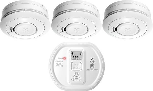 Ei Electronics Ei650+Ei208D-3X179 Rauchwarnmelder  inkl. 10 Jahres-Batterie batteriebetrieben (Ø x H) 115 mm x 45 mm