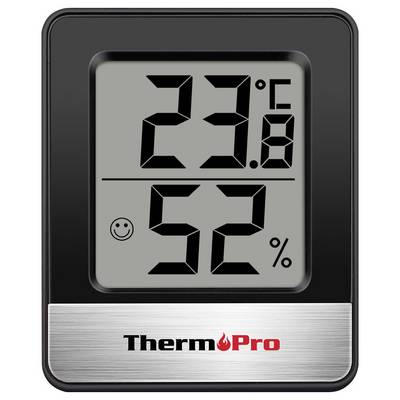 Digitales ThermoPro-Thermometer und Hygrometer zeigen 23,8°C und 52% Luftfeuchtigkeit an.