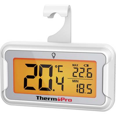 Digitales ThermoPro-Thermometer-Display zeigt 20,4°C aktuelle Temperatur an, mit Maximum 22,6 und Minimum 18,5, sowie einem Aufhängebügel.
