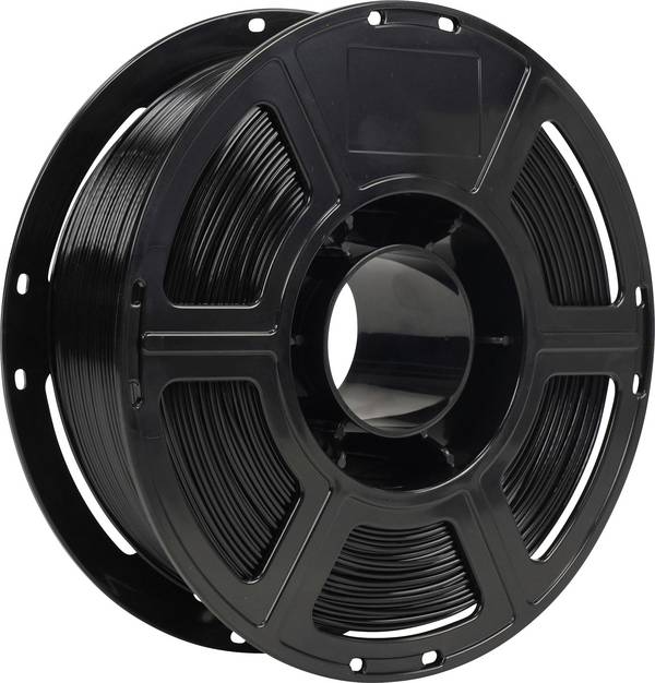 Renkforce RF-7552022  Filament PETG flexibel, hitzebeständig, hohe Zugfestigkeit 1.75 mm 1 kg Schwarz  1 St.