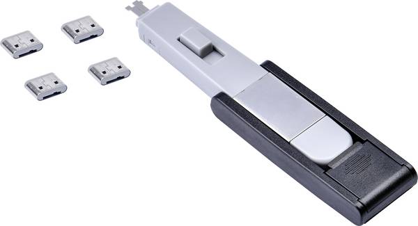 Renkforce Port Schloss Schlüssel RF USB-C® Lock Basic Set + Key Grau-Schwarz RF-7552042
