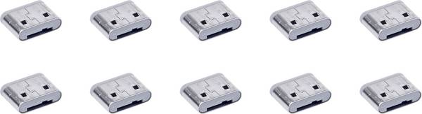 Renkforce USB-C® Port Schloss RF USB-C® Lock Extention Set Silber-Grau (metallic) RF-7552044