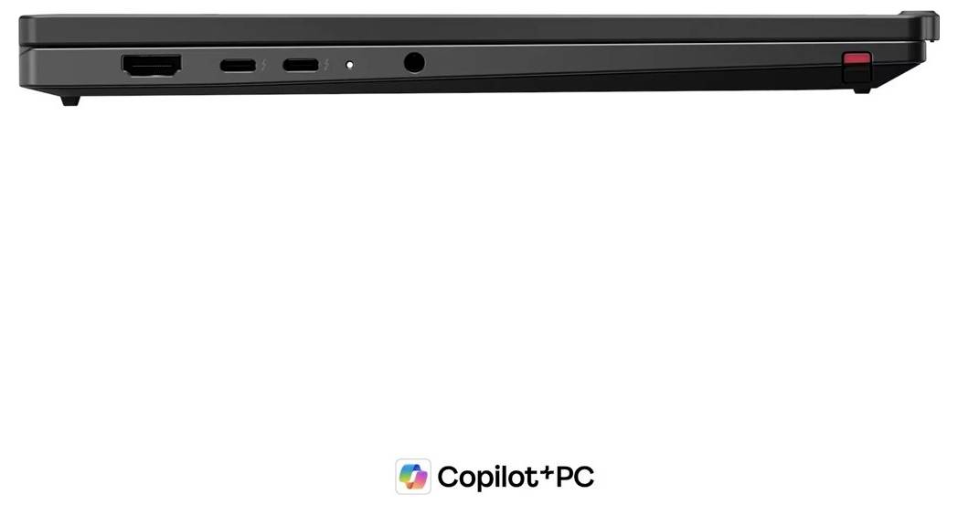 Geschlossener schwarzer Lenovo ThinkPad Laptop mit Logo in der Ecke.