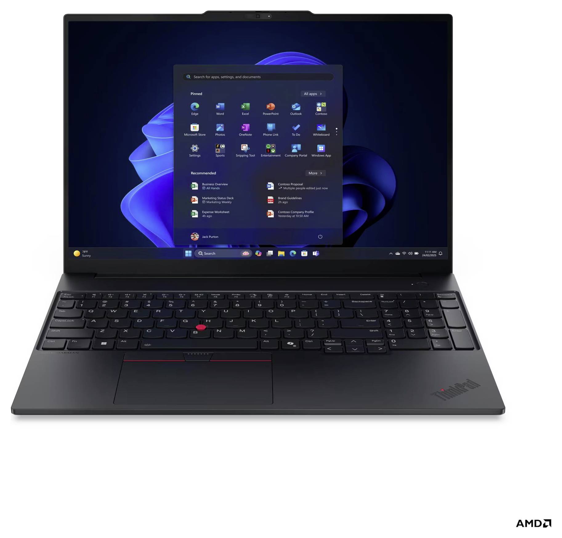 Lenovo Notebook ThinkPad E16 G4 40.6 cm (16 Zoll) WUXGA AMD Ryzen AI 7 345 32 GB RAM 512 GB SSD Deutsch, QWERTZ AMD AMD -2