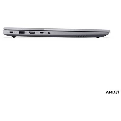 Silberner Lenovo ThinkPad-Laptop, im Profil geöffnet dargestellt, mit Copilot+ PC und Intel-Branding darunter.