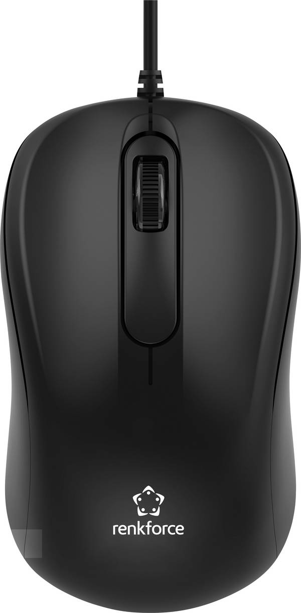 Renkforce RF-WEM-120 USB Wired mouse  Maus USB   Optisch Schwarz 3 Tasten 1200 dpi
