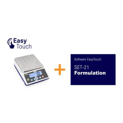 EasyTouch digitale Waage und Softwarepaket mit der Bezeichnung „SET-21 Formulation" mit einem Pluszeichen dazwischen.