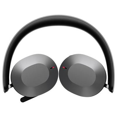 Schwarze Over-Ear-Kopfhörer mit zwei runden Ohrmuscheln und einem gepolsterten Kopfbügel, dargestellt auf weißem Hintergrund.