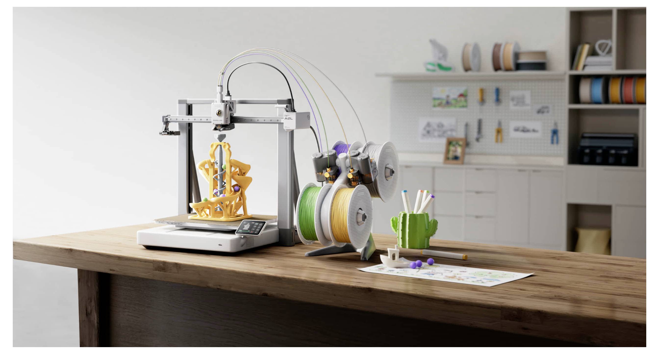 BambuLab A2L Combo 3D Drucker App-Anbindung, integrierte Kamera FDM Fused Deposition Modeling-1