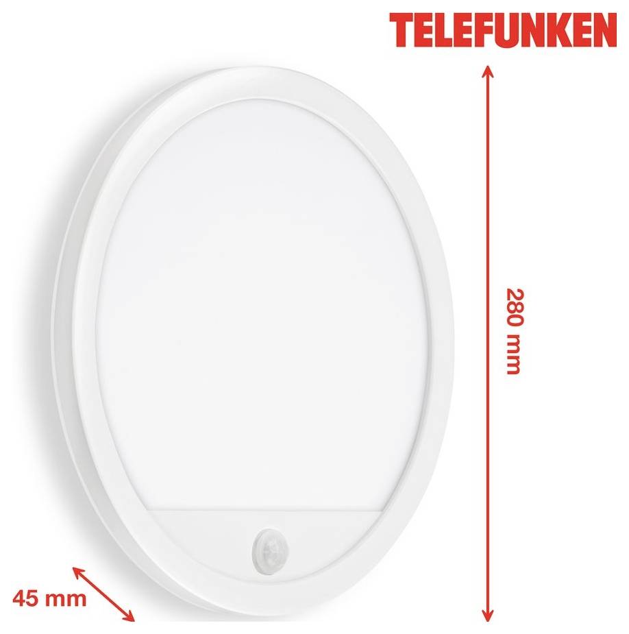 Telefunken 313706TF 313706TF Außenwandleuchte mit Bewegungsmelder EEK: E (A - G) LED LED 15 W Weiß-5