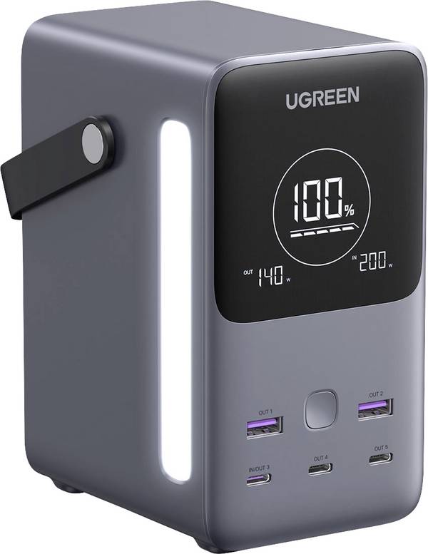 UGREEN  Powerbank 48000 mAh USB PD 3.0 LiFePO 4  Silver LED Taschenlampe, Statusanzeige