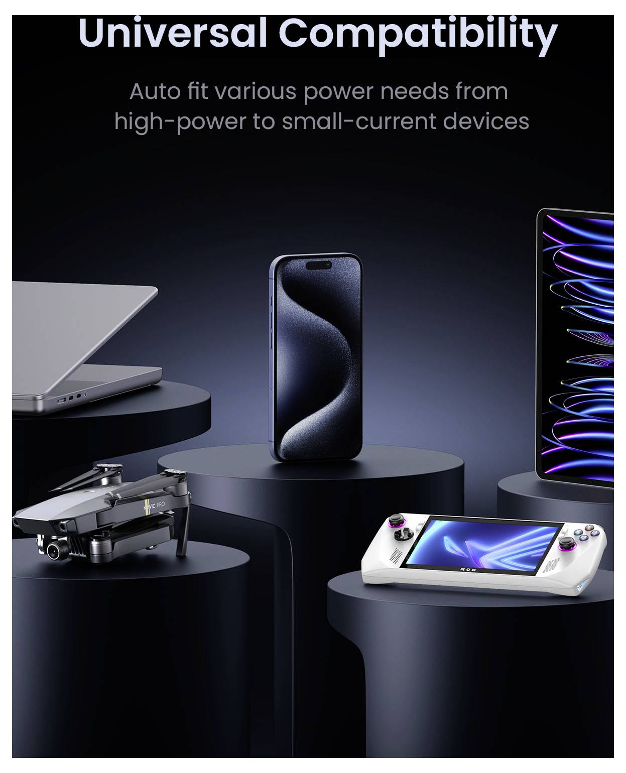 UGREEN Powerbank 48000 mAh USB PD 3.0 LiFePO 4 Silver LED Taschenlampe, Statusanzeige-9
