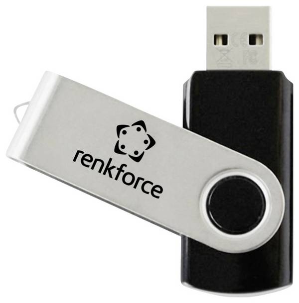 Renkforce RF-USBS-190 2GB USB 2.0 Stick USB-Stick  2 GB Schwarz-Silber RF-7557594 USB-A (USB 2.0)