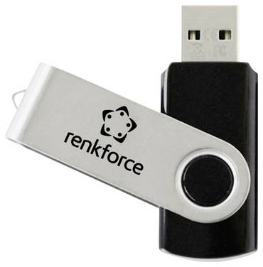 Renkforce RF-USBS-190 2GB USB 2.0 Stick USB-Stick  2 GB Schwarz-Silber RF-7557594 USB-A (USB 2.0)