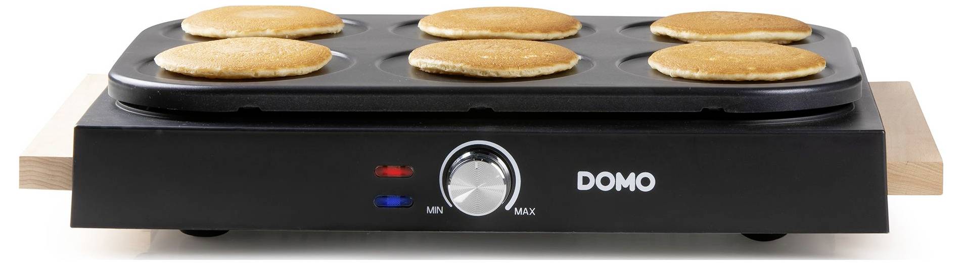 DOMO DO8717PN Pancake-Maker Antihaftbeschichtung, stufenloser Temperaturregler, Kontrollleuchte Schwarz-6