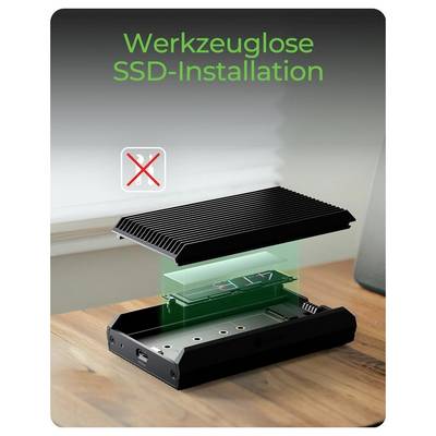ICY BOX IB-1920M-C42 M.2 SSD-Gehäuse USB-C® (USB4®) 40 GBit/s M.2 PCIe NVMe 2230, 2242, 2260, 2280 61186-5