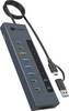 ICY BOX 61159 USB-Hub 7+2 Port USB-C® (USB 3.2 Gen 2), USB-C® PD, USB-A (USB 3.2 Gen 2), USB-A (USB 3.2 Gen 1), SDHC, SDXC, SD, microSDHC, microSDXC, microSD 10 GBit/s LED-Anzeige, mit eingebautem SD-Kartenleser Blau IB-HUB1742CR-C2PD