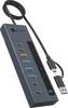ICY BOX 61158 USB-Hub 7+1 Port USB-C® (USB 3.2 Gen 2), USB-C® (USB 3.2 Gen 1), USB-C® PD, USB-A (USB 3.2 Gen 2), USB-A (USB 3.2 Gen 1) 10 GBit/s LED-Anzeige Blau IB-HUB1743-CPD