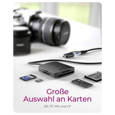 Hand hält ein Smartphone mit einer magnetischen Schutzhülle, die auf der Rückseite angebracht ist; Text sagt „Magnetische Abdeckung" und „Haftet am Mobiltelefon".