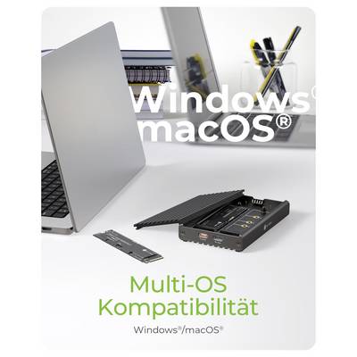 ICY BOX IB-2817M-C32 M.2 SSD-Gehäuse USB-C® (USB 3.2 Gen 2x2) 20 GBit/s M.2 PCIe NVMe 2230, 2242, 2260, 2280 61121-6