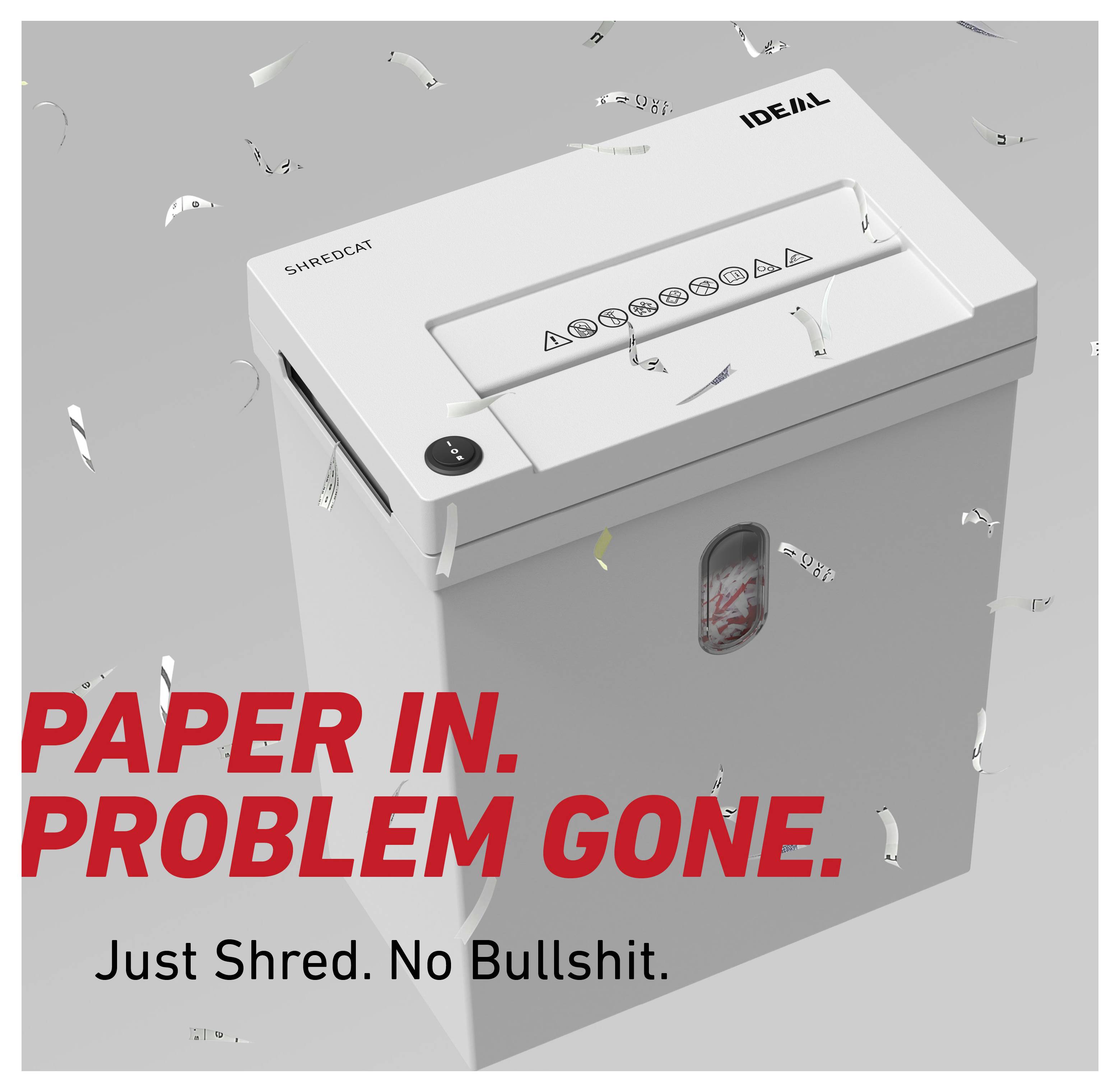 Krug & Priester IDEAL SHREDCAT 8100 Aktenvernichter 10 Blatt Partikelschnitt 5 x 30 mm P-4 20 l Vernichtet auch Büroklam-17