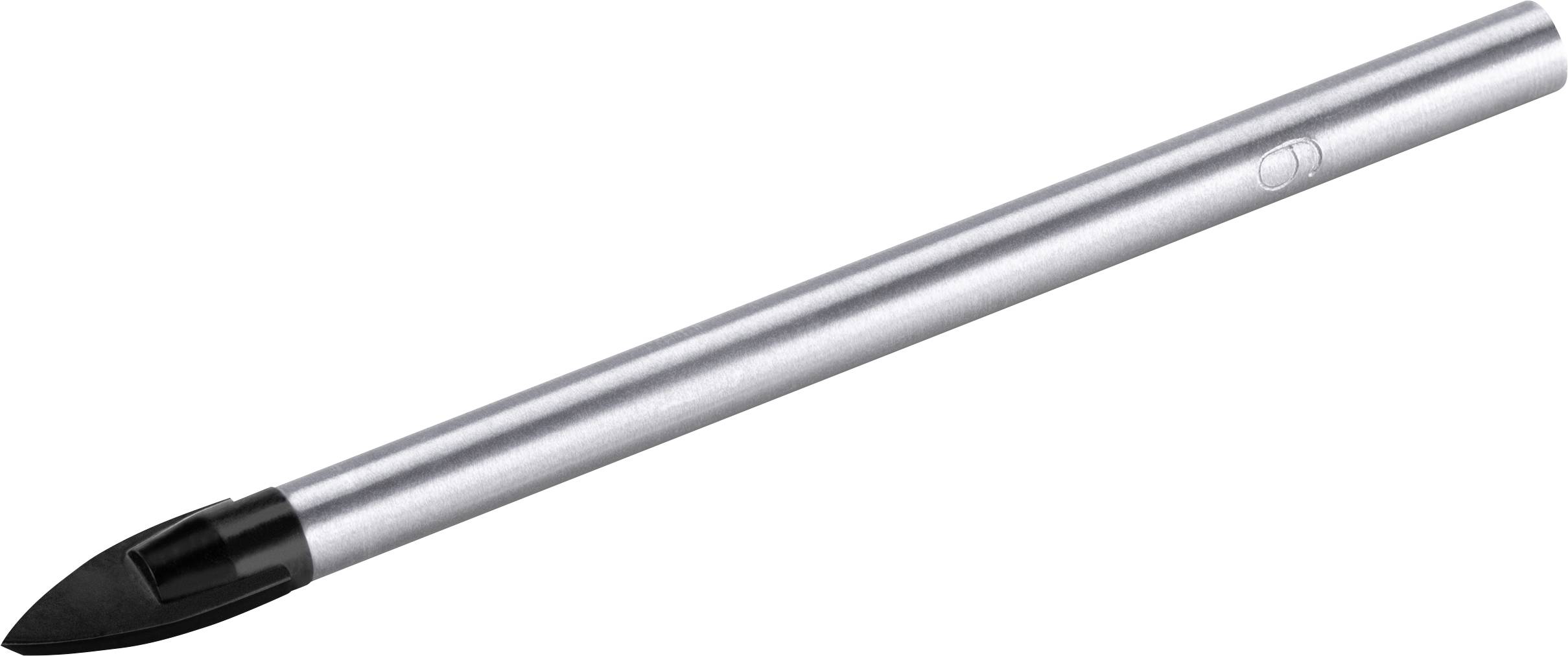 Silberner Stift oder Stift mit schwarzer Spitze auf weißem Hintergrund.