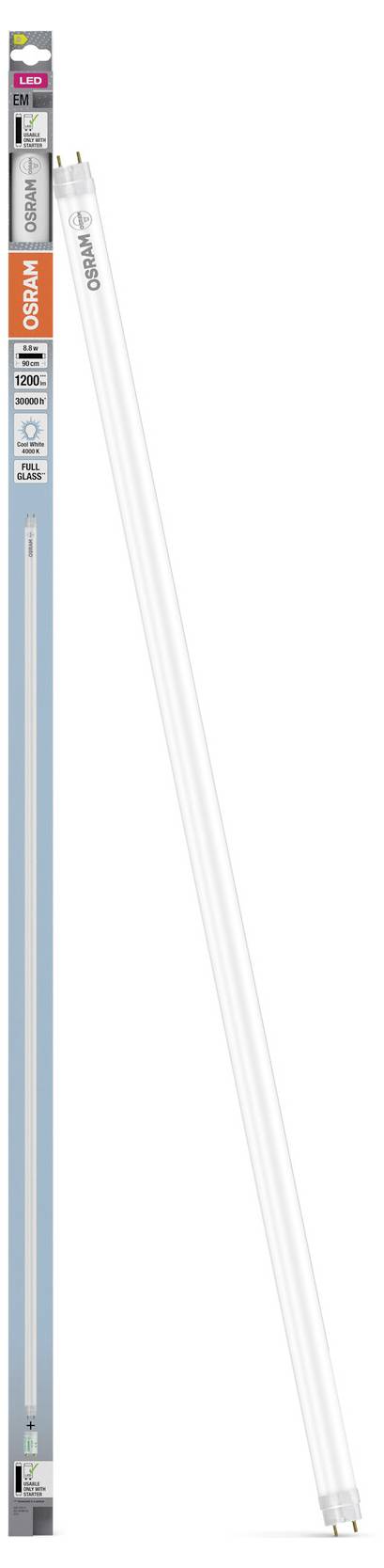 Vertikales Produktbild von zwei langen schlanken LED-Leuchten, eine in grauem Gehäuse und eine in Weiß, nebeneinander auf weißem Hintergrund dargestellt.