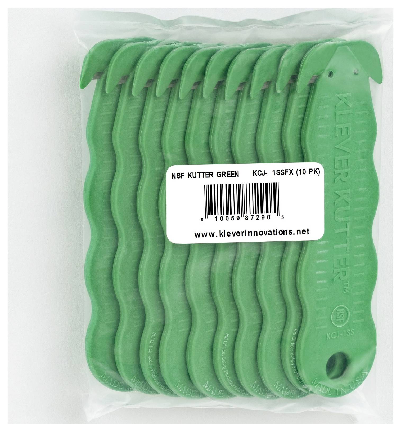 KLEVER KCJ-1SSFX Kutter NSF Food Zone™ Sicherheitsmesser Grün, 10 St.-7