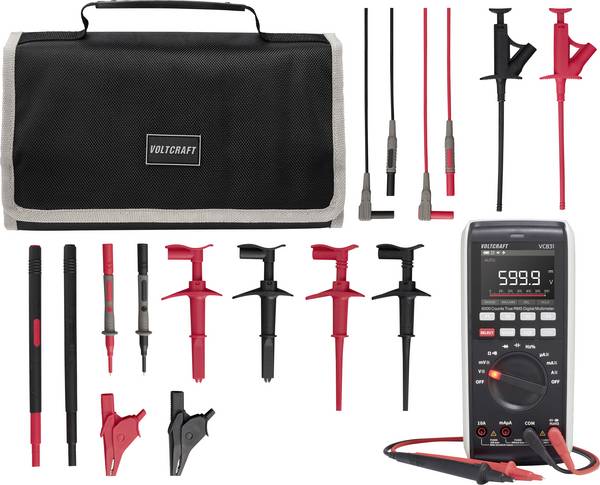 VOLTCRAFT VC-831 Multimeter mit MLSet-100 Messleitungen und Tasche