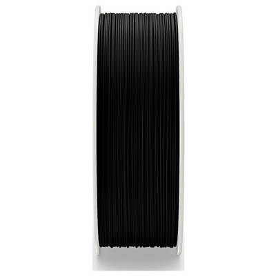 Schwarzes Filament oder Draht eng aufgewickelt auf einer weißen Spule, vertikal vor einem einfachen Hintergrund dargestellt.