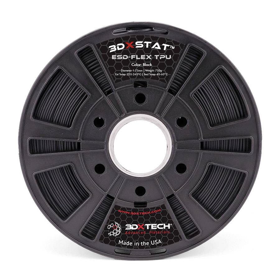 3D Xtech 114BK00A-750G 3DXSTAT Filament ESD FLEX ESD-sicher, flexibel 1.75 mm 750 g Black, Schwarz 1 St.-0