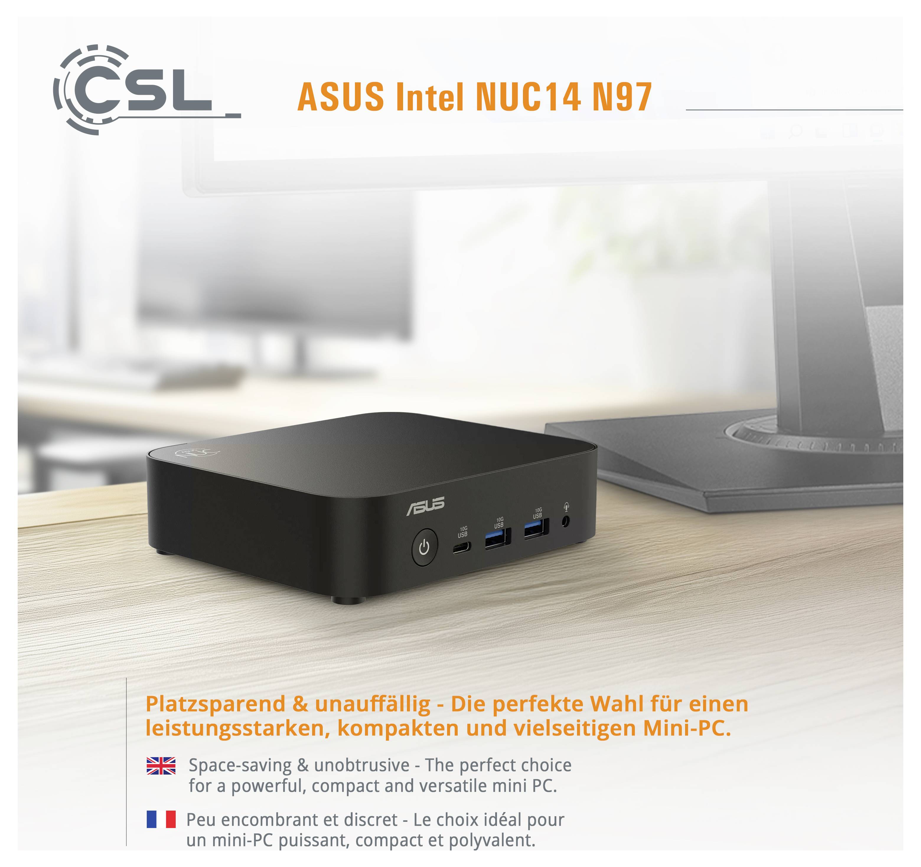 Asus Mini PC ASUS NUC14 N97 Intel® N N97 16 GB RAM 4000 GB SSD Intel Onboard Graphics 95796-7