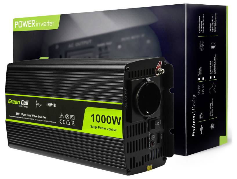 Green Cell Wechselrichter 1000 W 24 V - 230 V-1