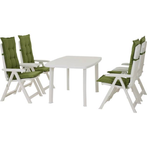 Progarden Tampa+Faro+Auflagen SETws X64474 Gartenmöbel-Set  Weiß