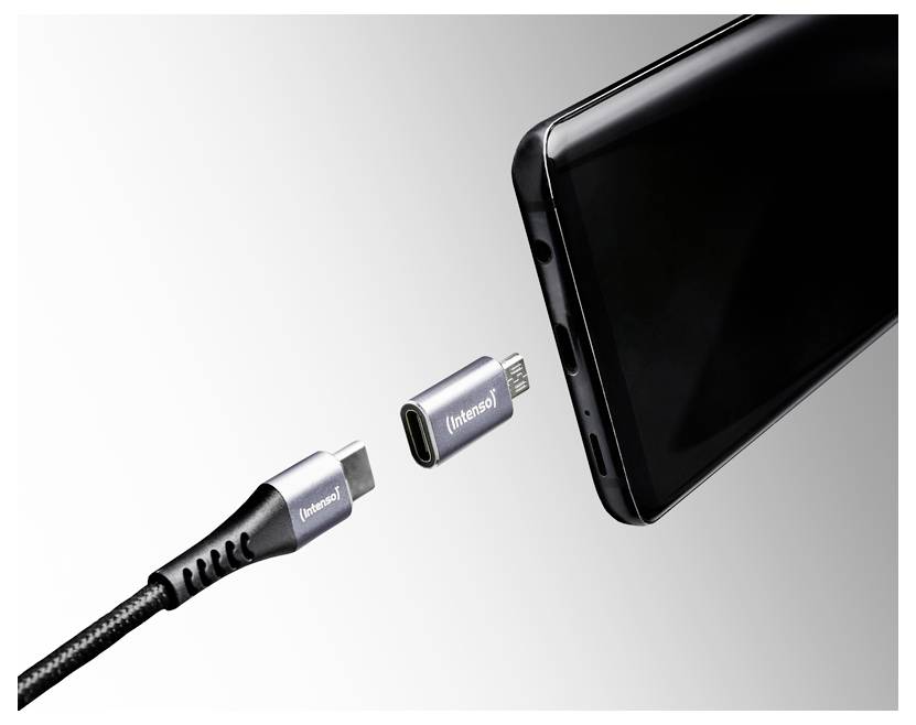 Magnetisches Ladekabel und Anschluss, der an der Seite eines Smartphones ausgerichtet ist, mit einem abnehmbaren USB-C-ähnlichen Stecker zum einfachen Laden.