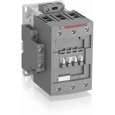ABB-Elektroschalter mit Hilfskontakten auf der Seite, gezeigt in einem grauen Industrie-Kunststoffgehäuse.