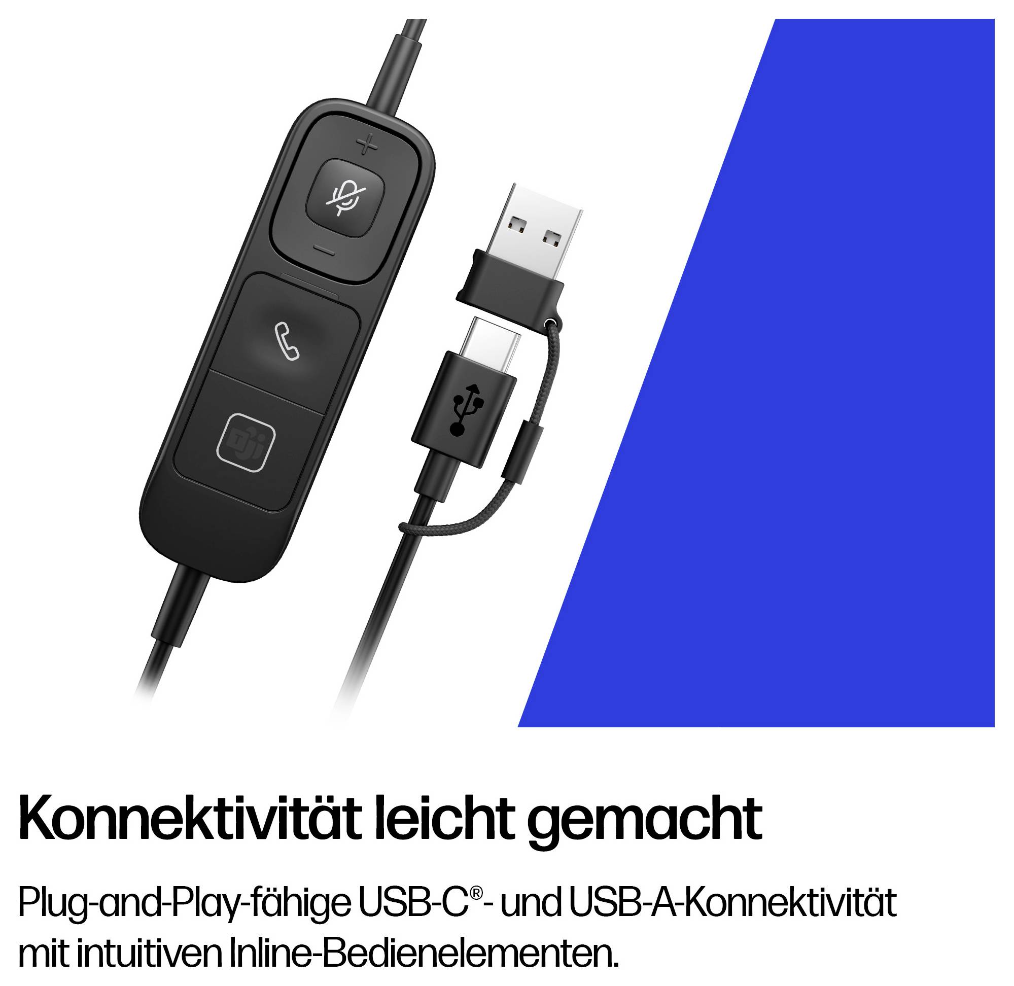HP Poly Mission 415 USB Wired Headset On Ear Headset Schwarz-8