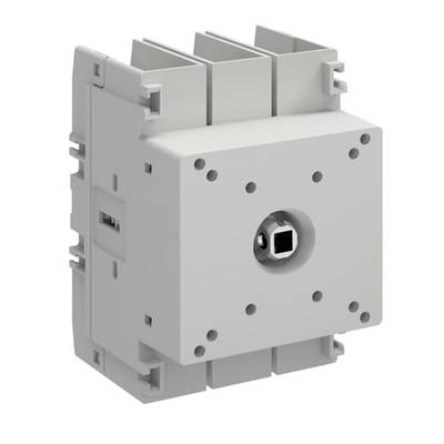 Graue elektrische Komponente mit einer quadratischen mittleren Buchse und Befestigungslöchern, isoliert auf weißem Hintergrund dargestellt.