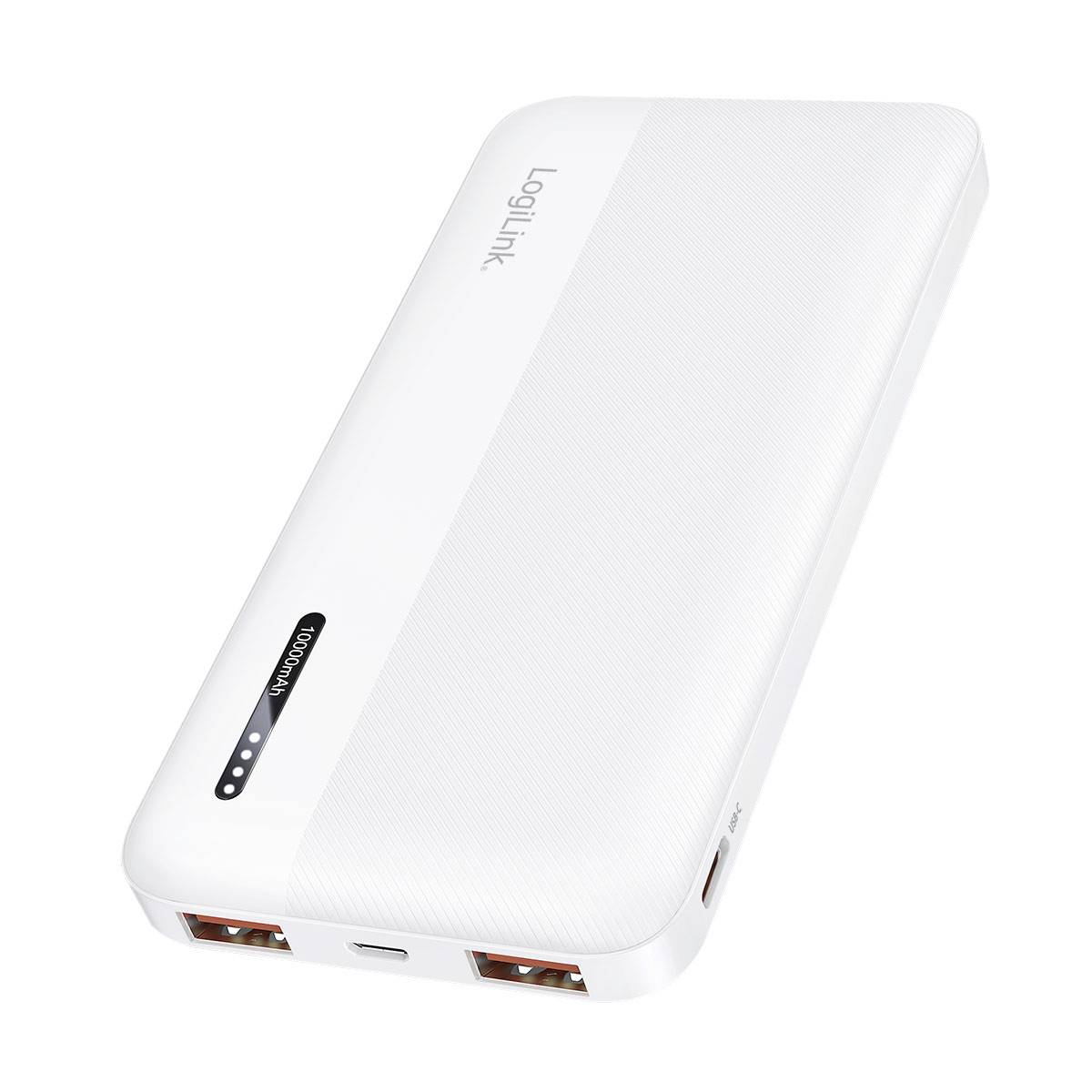 LogiLink PA0372W Powerbank 10000 mAh Fast Charge Li-Ion Weiß Statusanzeige-0