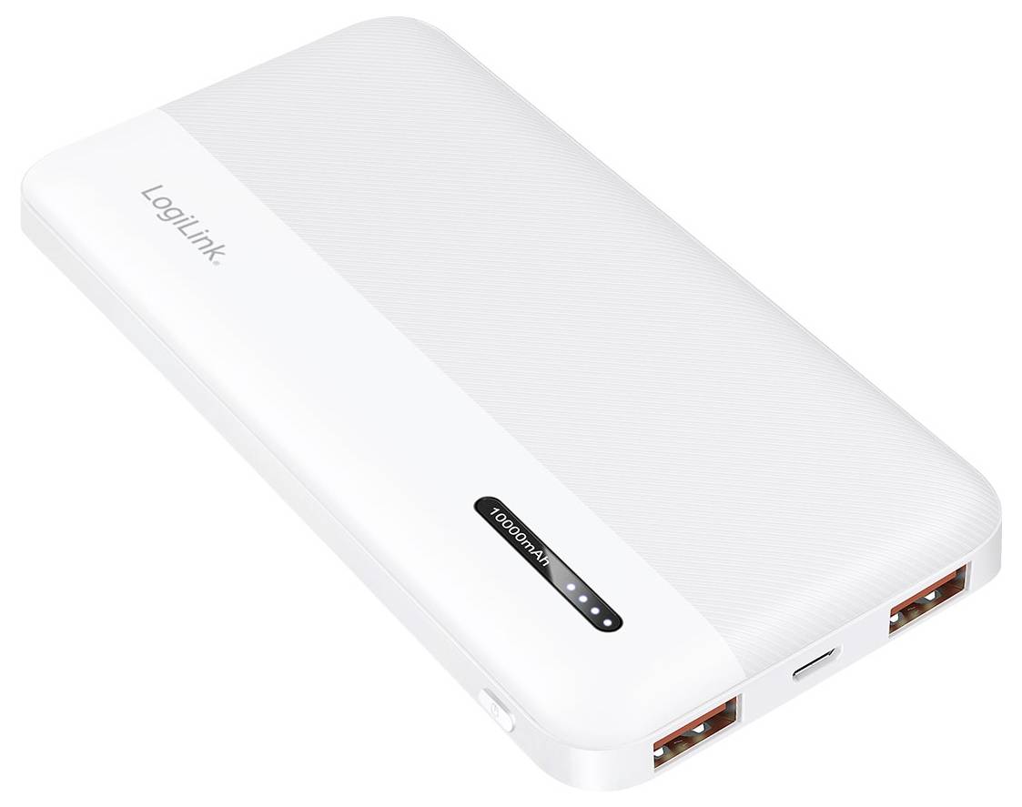 LogiLink PA0372W Powerbank 10000 mAh Fast Charge Li-Ion Weiß Statusanzeige-2
