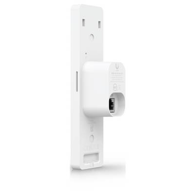 Weißes wandmontiertes Smart-Home-Gerät mit vorstehender Frontmoduleinheit und Statusanzeigen.