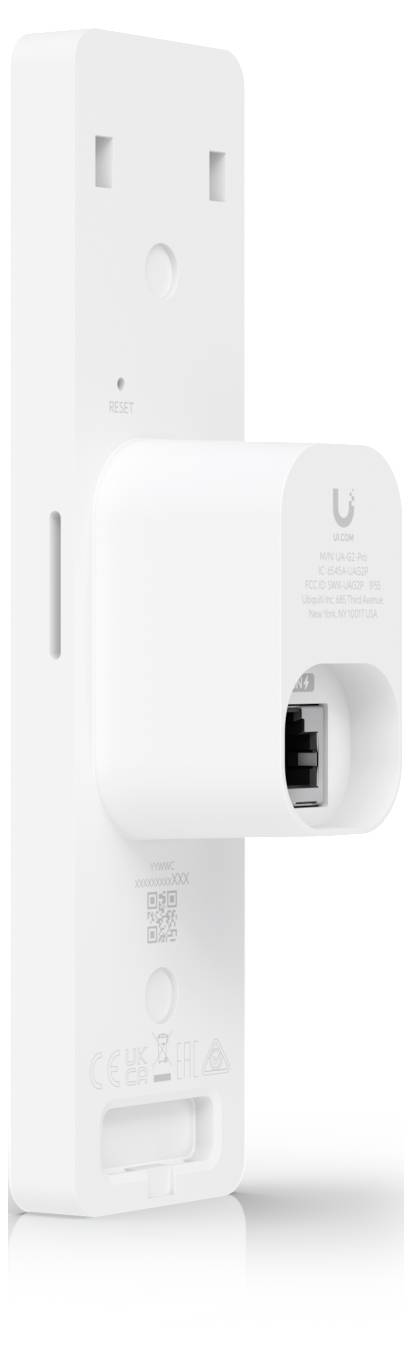 Weißes Stecker-WLAN-Verstärker-/Repeatergerät mit frontalem Ethernet-Anschluss und Statusleuchten, von der Seite auf weißem Hintergrund dargestellt.