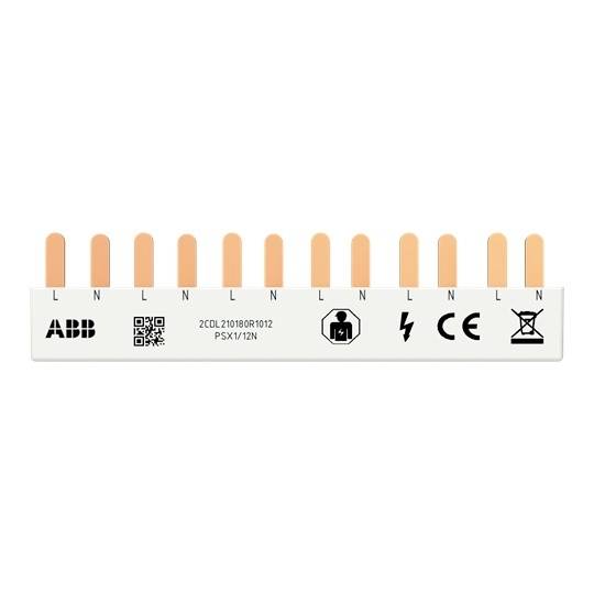 ABB 2CDL210180R1012 Phasenschiene FlexLine 1P+N, 12Pins, 6 TE PSX1/12N Phasenschiene Grau 10 mm² 63 A 1 St.-0